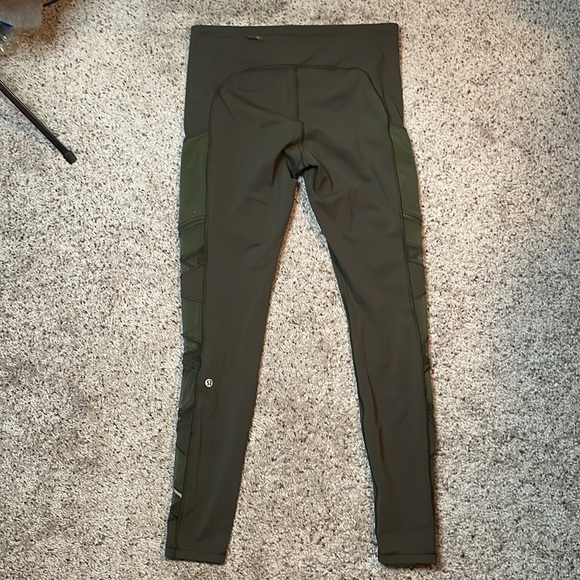 Lululemon Speed Up Camo Green Mesh Legging Size 8 - Picture 3 of 8